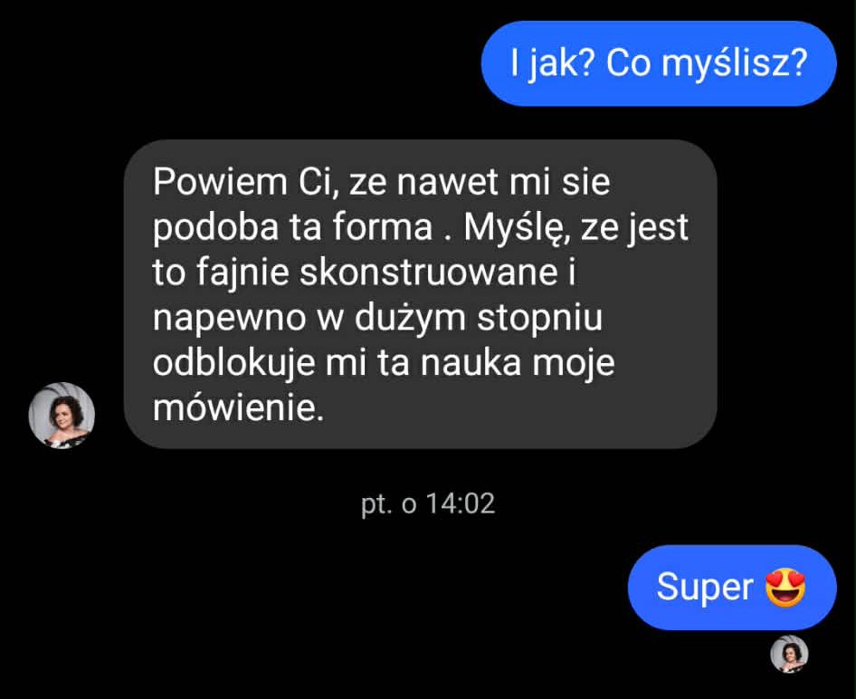 Michalina pisze, że podoba jej się forma nauki.
